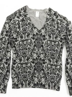 GAP Black and Dark Grey Soft Knit Top